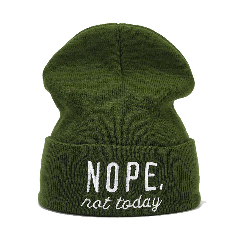 Wholesale Autumn and Winter Letter Embroidery Knitted Beanie